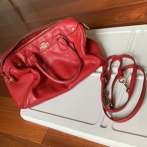coach red leather